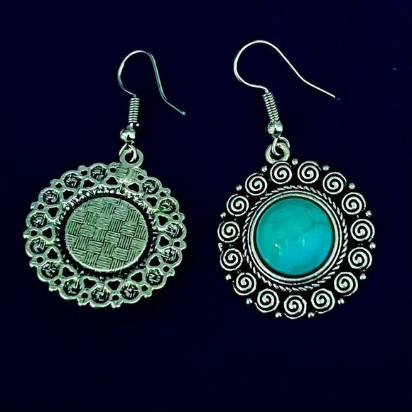 BAF “Darling Dangles” 1 1/4” Turquoise & Silver Earrings - Picture 6 of 7
